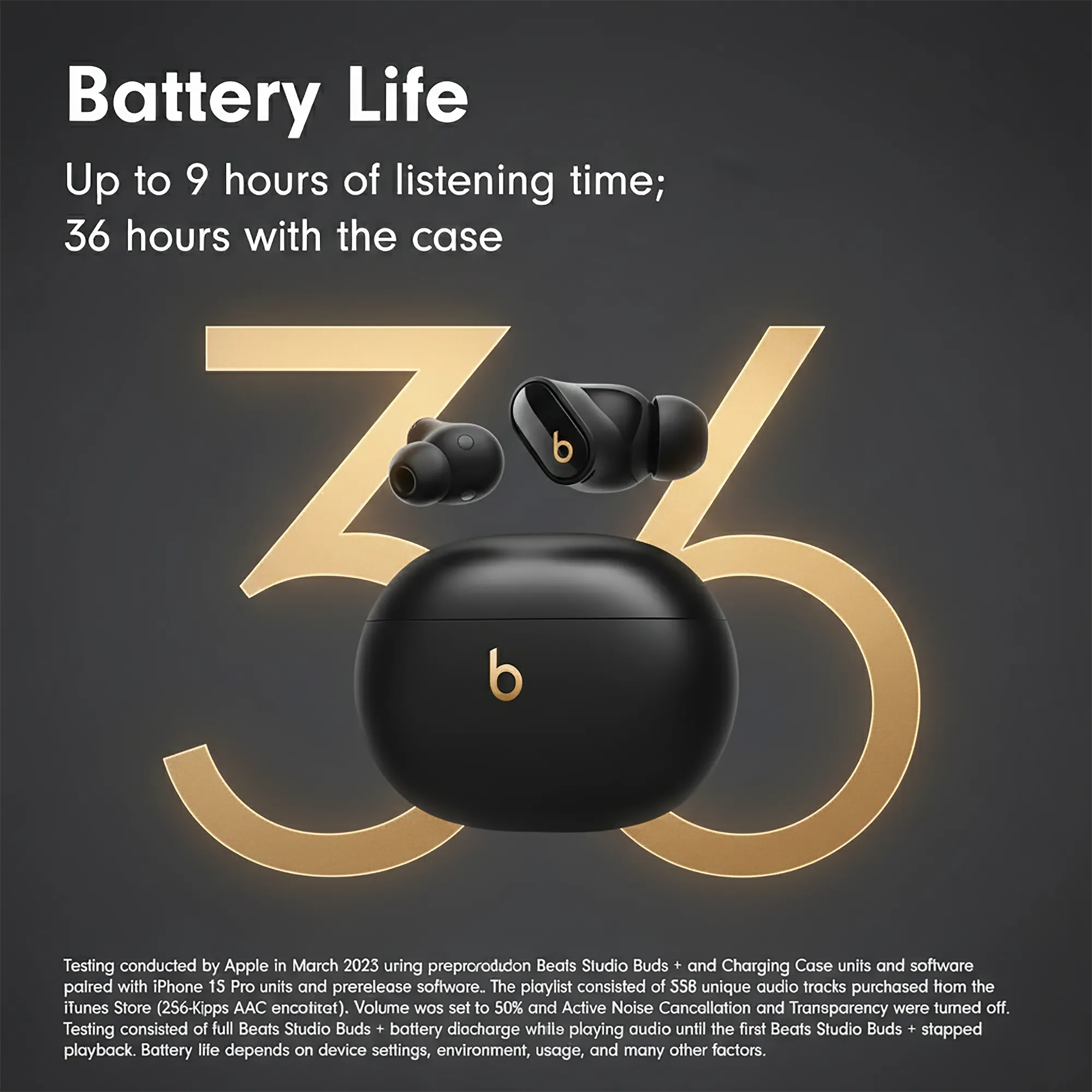 Beats Studio Buds Plus charging case USB-C battery life2